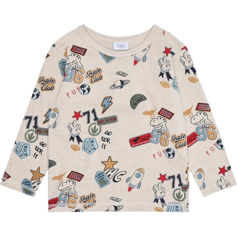 Hust & Claire Tričko Anton krémová / modrosivá / červená / čierna 65843958