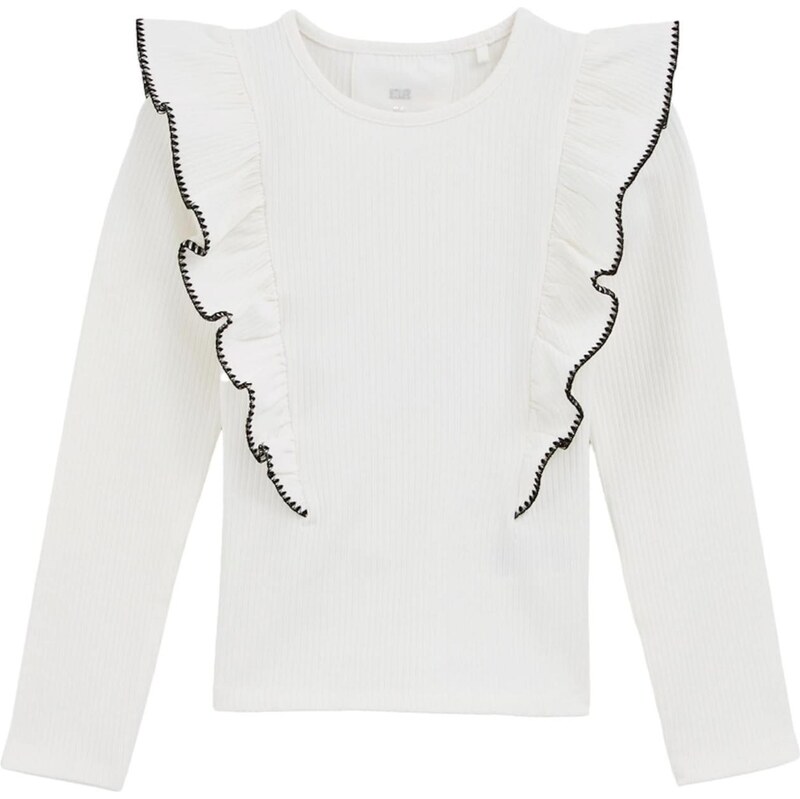 WE Fashion Tričko čierna / šedobiela 65656059