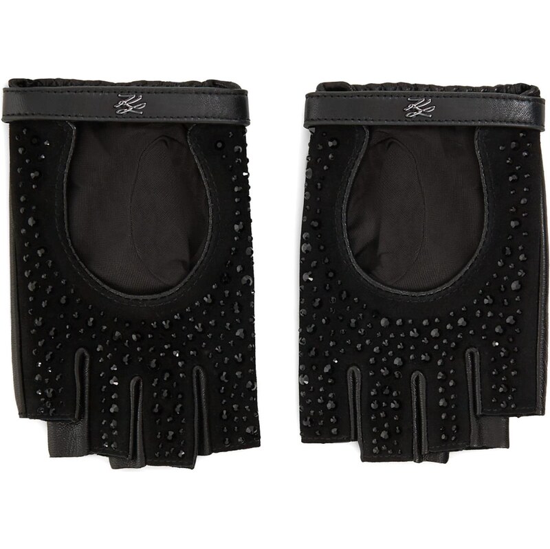 Karl Lagerfeld Rukavice bez prstov čierna 65678801