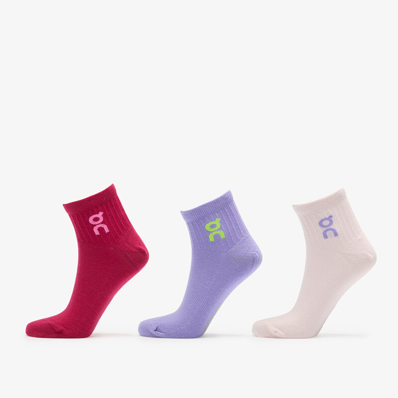 Ponožky On Logo Sock Mid 3-Pack Orchid/ Comet L 65135226
