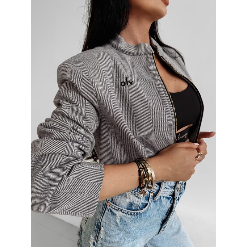 Olavoga Dámska casual sivá bunda 65135302