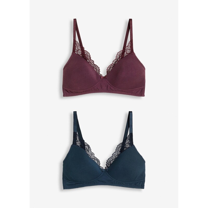 bonprix Vystužená podprsenka bez kostíc s bio bavlnou (2 ks v balení), 65262385