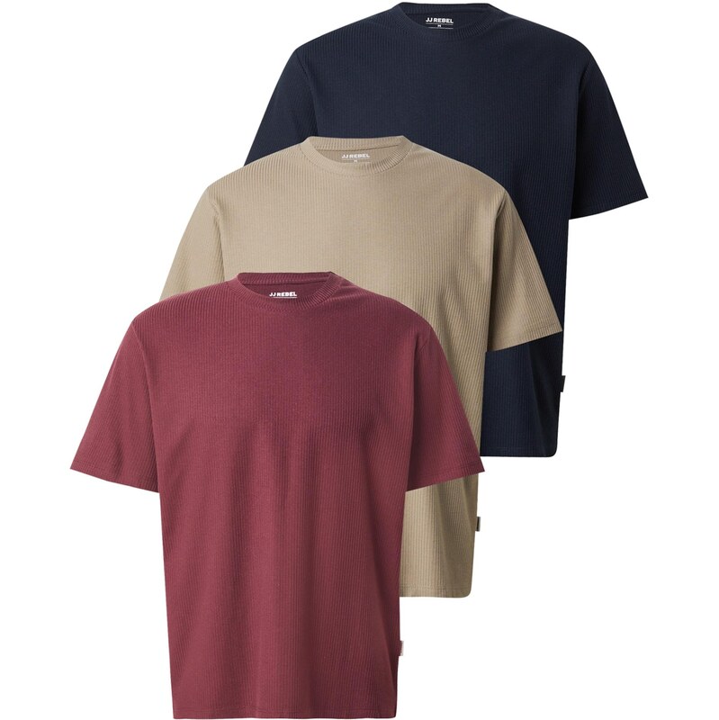 JJ Rebel Tričko JREBTREY námornícka modrá / tmavošedá / červená 65136058