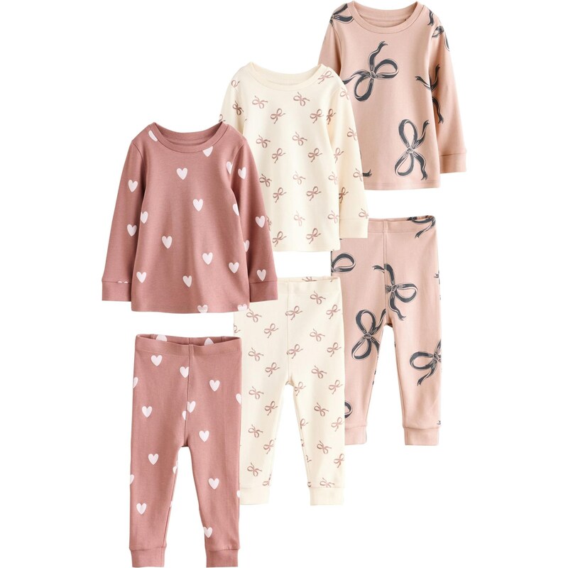 Next Pyžamo grafitová / svetlofialová / staroružová / prírodná biela 65887806