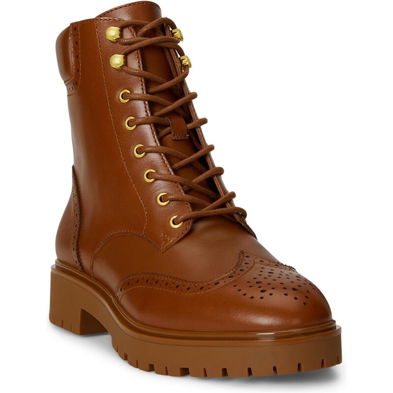 Lauren Ralph Lauren Šnurovacie členkové čižmy ALYSN koňaková 65460889