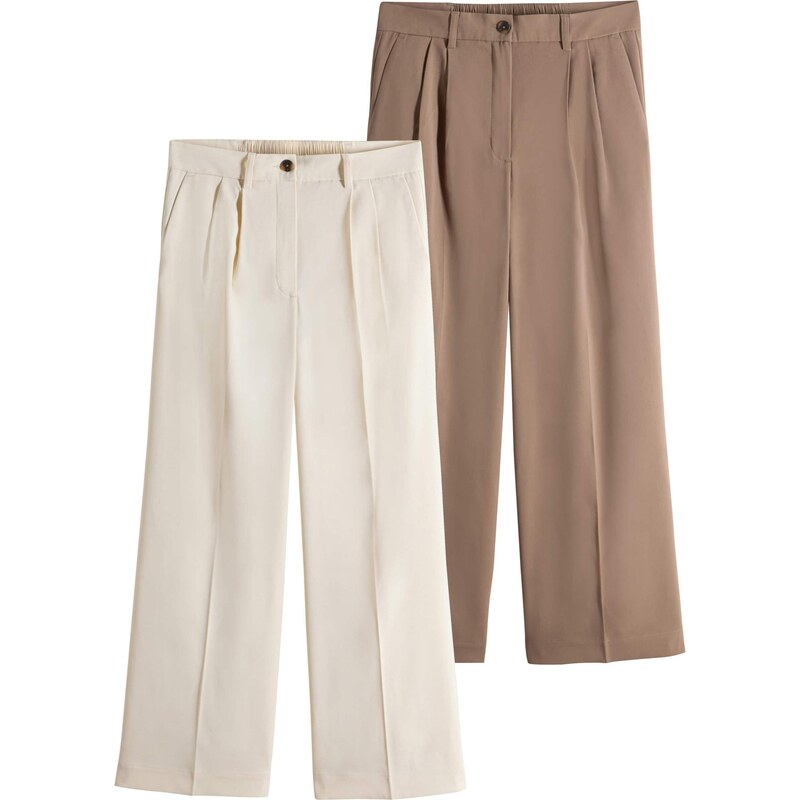 The Set Nohavice s pukmi krémová / brokátová 65660387