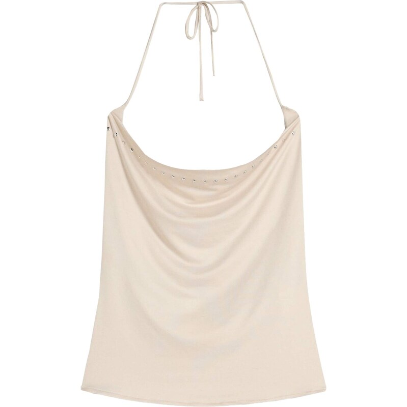 Bershka Top šedobiela 65886646