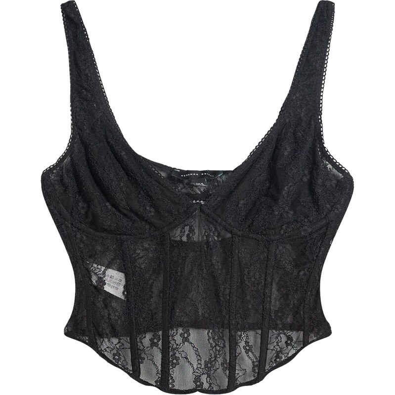 Bershka Top čierna 65659653