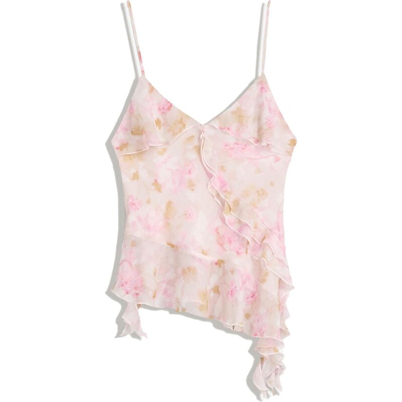 Bershka Top horčicová / ružová / ružová / pastelovo ružová 65888243