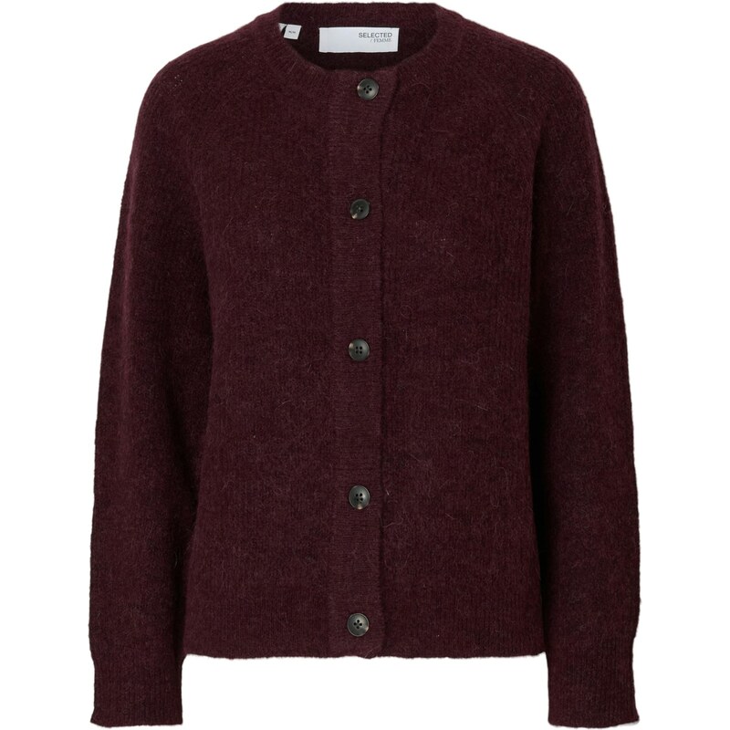 SELECTED Kardigán SLFLULU baklažánová 65190131