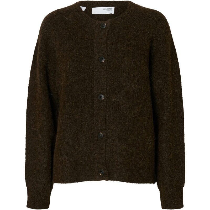 SELECTED Kardigán SLFLULU tmavohnedá 65190130