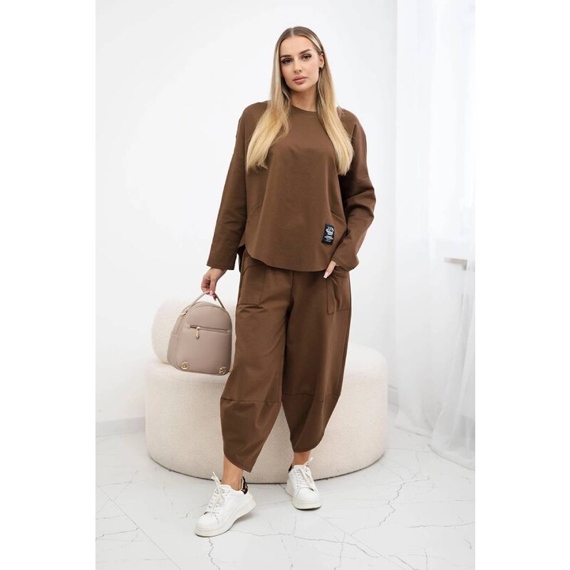 Fashionweek Talianska súprava nohavíc a blúzky, voľný, pohodlný štýl 50736824