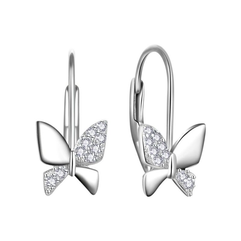 MOISS Krásne strieborné náušnice Motýliky s čírymi zirkónmi E0000330 66587726