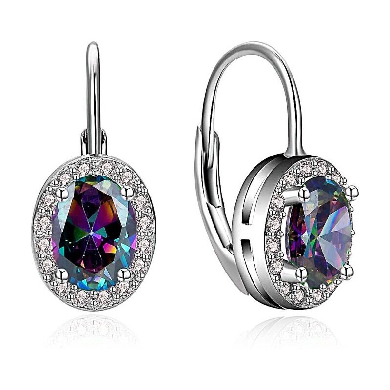 MOISS Elegantné strieborné náušnice s farebnými zirkónmi E0000737 66592725
