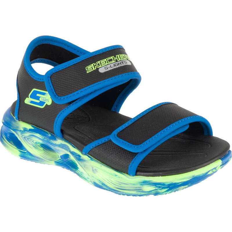 Čierne detské sandále Skechers S-Lights: Sola Glow Sandal - Fusion 64978615