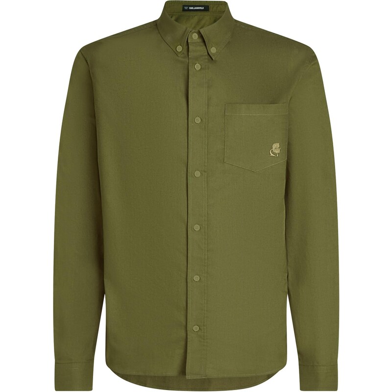 Karl Lagerfeld Košeľa olivová 65139077