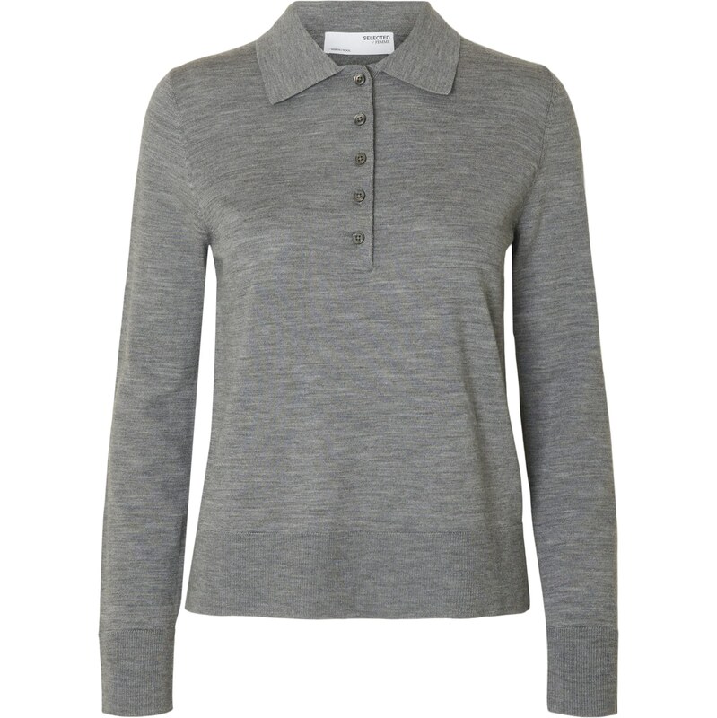 SELECTED Sveter SLFThea sivá melírovaná 65190123