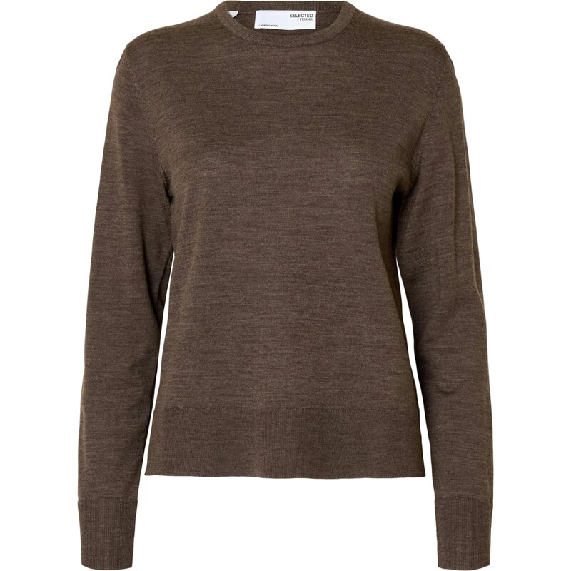 SELECTED Sveter SLFTHEA tmavohnedá 65190139
