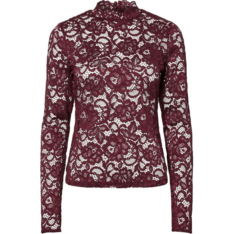 YAS Tričko YASLACEY vínovo červená 65139126