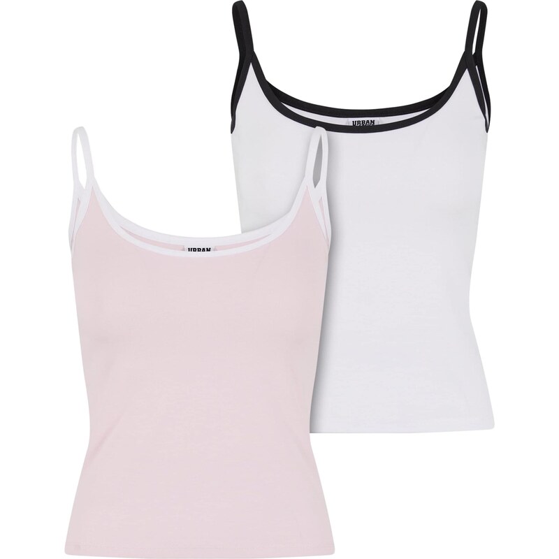 Urban Classics Top ružová / čierna / biela 65650258