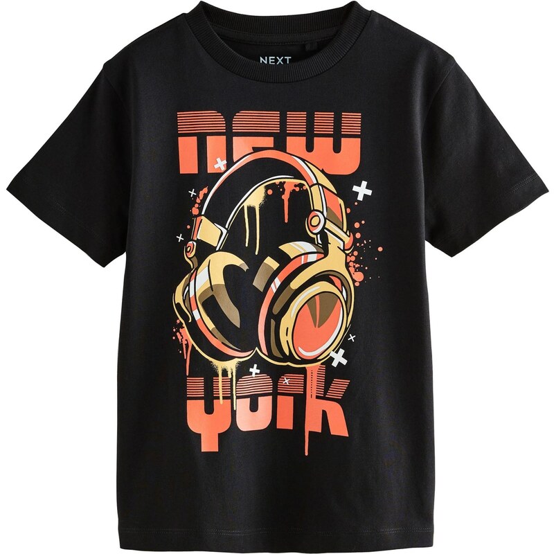 Next Tričko pastelovo žltá / marhuľová / čierna 65883215