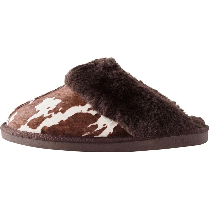 Next Papuče hnedá / tmavohnedá / biela 65659611