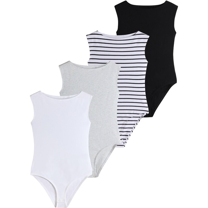 The Set Košeľové body sivá melírovaná / čierna / biela 65660328