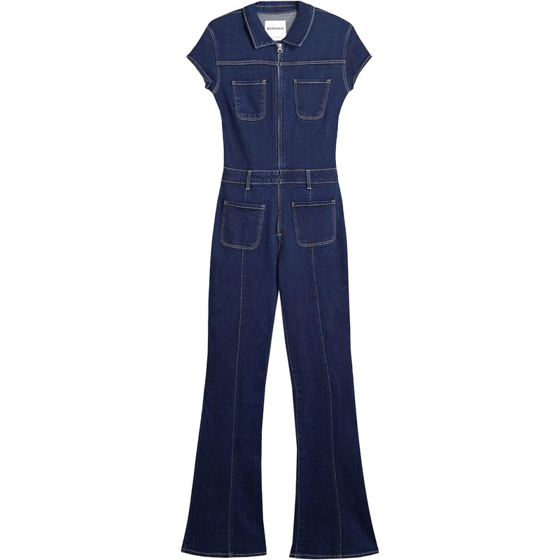 Bershka Overal námornícka modrá 65835339