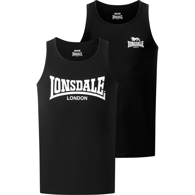 Lonsdale Mens singlet regular fit double pack 64714068