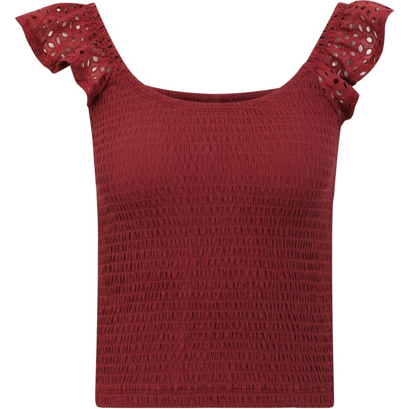 Only Petite Top ONLGWEN vínovo červená 64216656