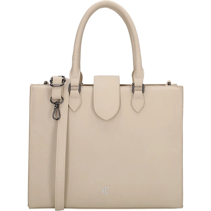 Charm London Béžová objemná shopper kabelka s príveskom „Amelie“ 65143162