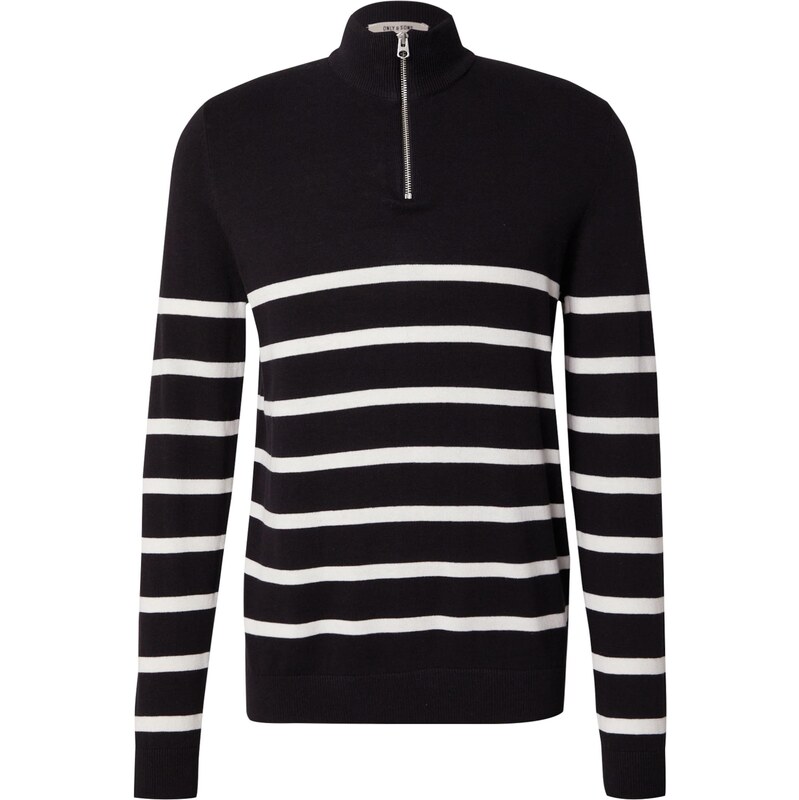 Only & Sons Sveter ONSALEX čierna / biela 56312724