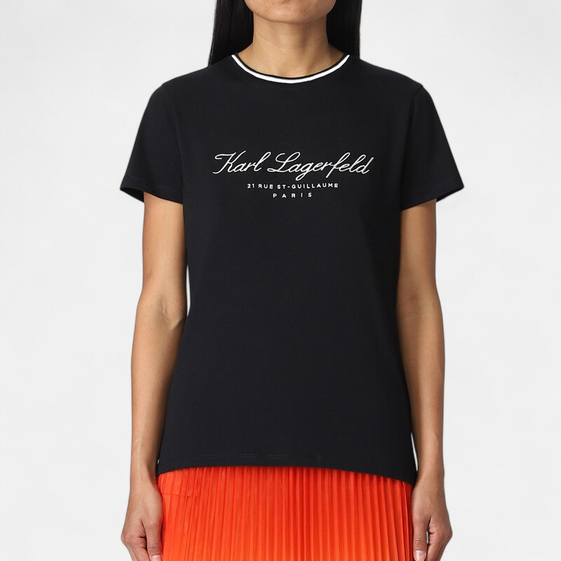 Dámské černé triko Karl Lagerfeld 56315 65143370