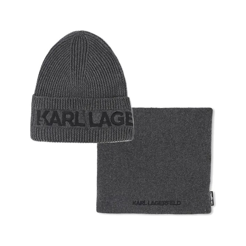 Detská bavlnená čiapka a šál Karl Lagerfeld 65146112