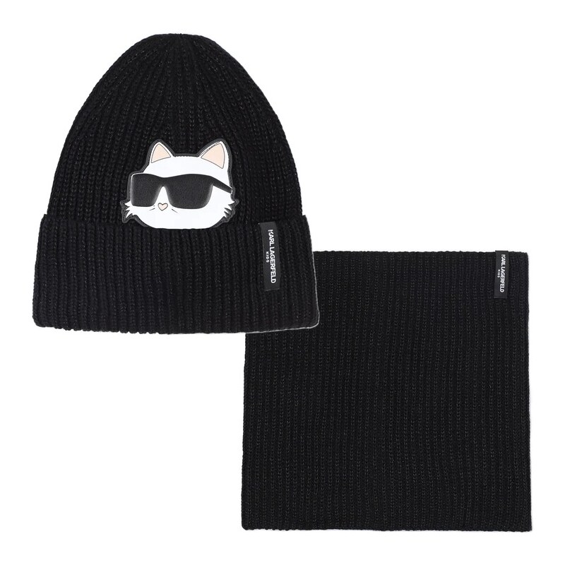 Detská bavlnená čiapka a šál Karl Lagerfeld 65146116