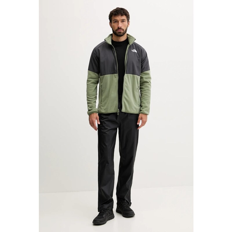 Fleecová mikina The North Face Glacier Heavyweight zelená farba, s potlačou, NF0A89JGDKI1