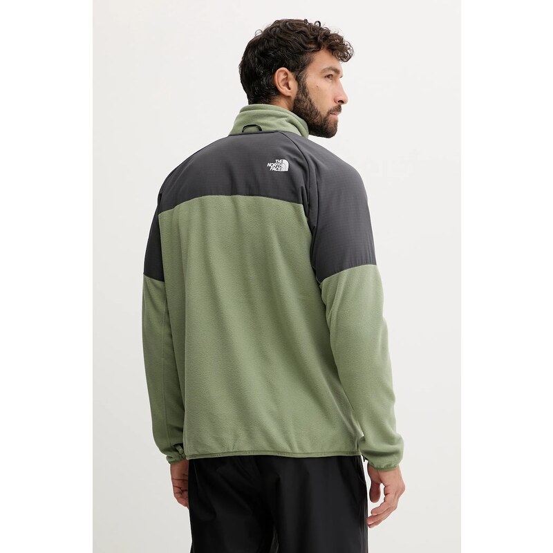 Fleecová mikina The North Face Glacier Heavyweight zelená farba, s potlačou, NF0A89JGDKI1