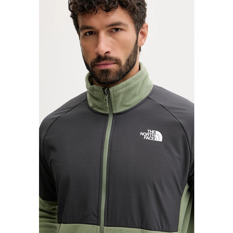 Fleecová mikina The North Face Glacier Heavyweight zelená farba, s potlačou, NF0A89JGDKI1