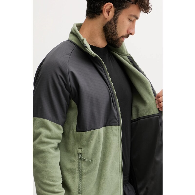 Fleecová mikina The North Face Glacier Heavyweight zelená farba, s potlačou, NF0A89JGDKI1