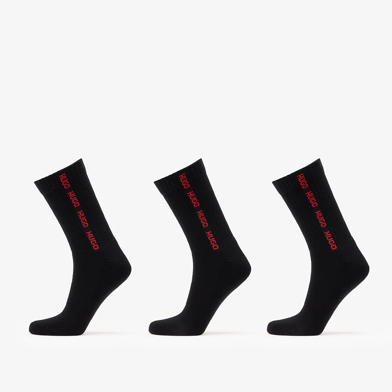 Ponožky Hugo Boss 3-Pack Qs Rib Tape Md Black 43-46 65160376