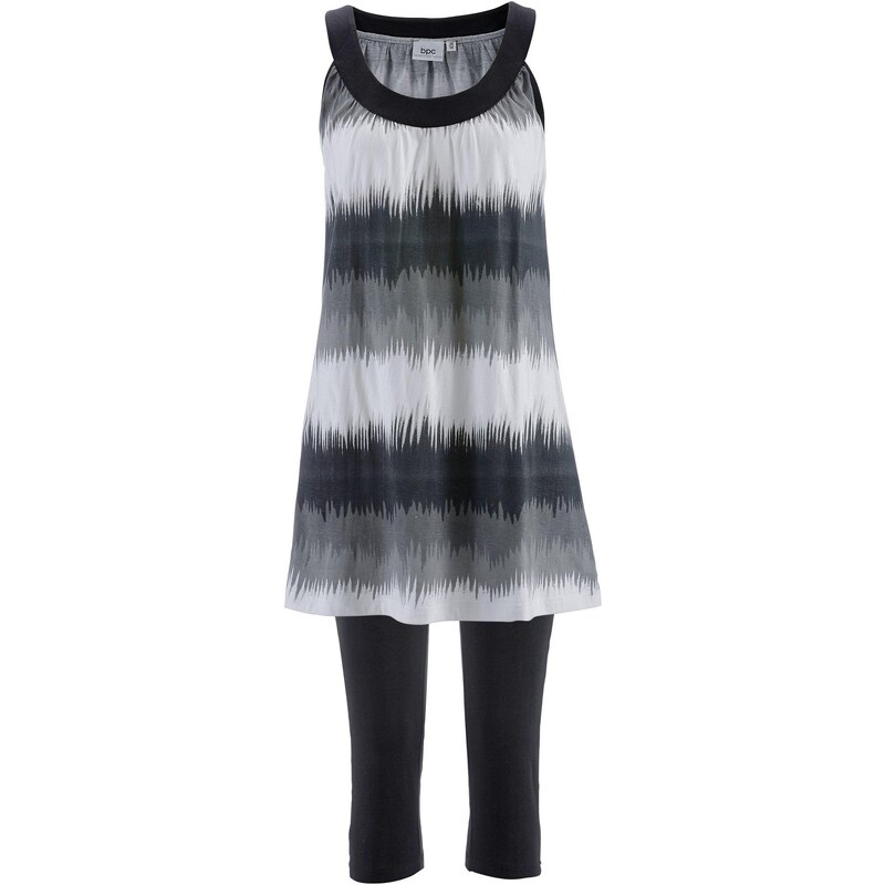 bonprix Šaty + capri-legíny (2-dielna sada), farba čierna 44798756