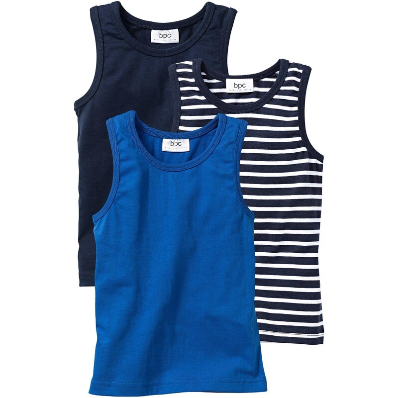 bonprix Tielko pre chlapcov (3 ks), s bio bavlnou, farba modrá 44818045