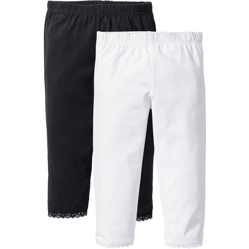 bonprix Capri legíny s bio bavlnou (2ks v balení), farba biela 44741743