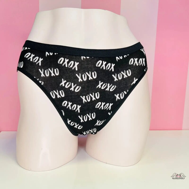 Victorias Secret Štýlové čierne bikiny s bielymi písmenami a mierne 46574178