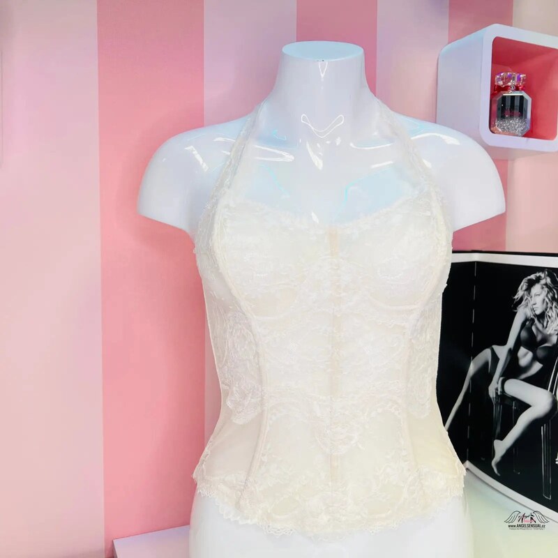 Victorias Secret Zvodný ružový korzet s fotkou a zadným zapínaním ako 46574266