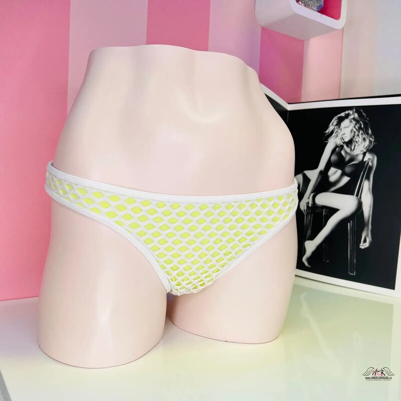 Elegantný spodný diel plaviek Victorias Secret v luxusnom žltobielom 46574654