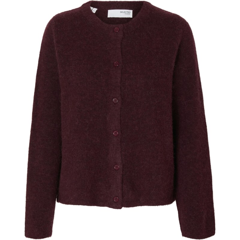 SELECTED Kardigán SLFLulu baklažánová 65190125