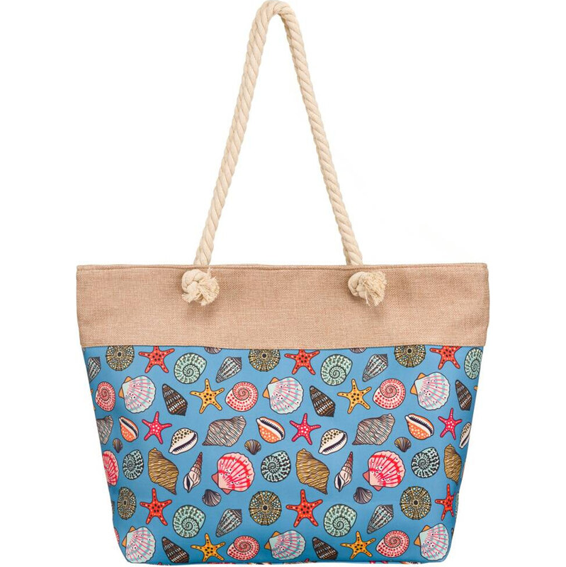 BASIC Modrá vzorovaná plážová taška 2019 52671850