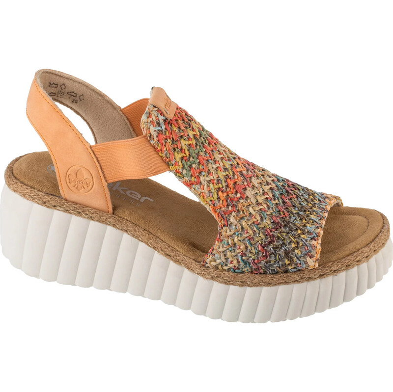 Farebné dámske sandále na kline Rieker Sandals 69172-92 65152089