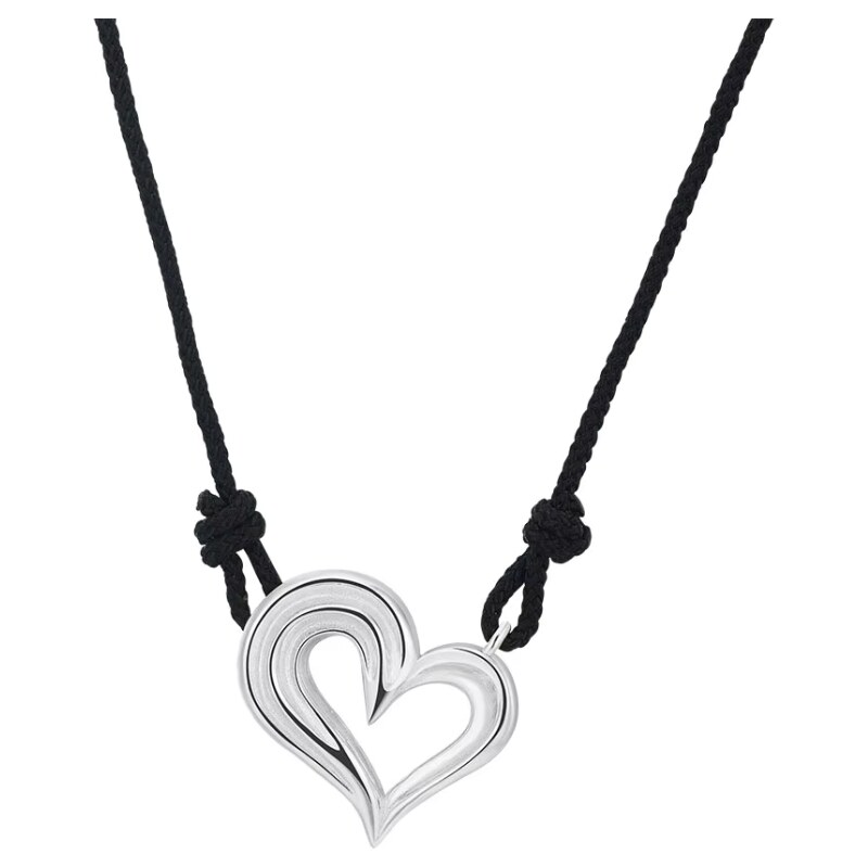 MAJYA Strieborný prívesok HEART s čiernou šnúrkou 11894 65260541